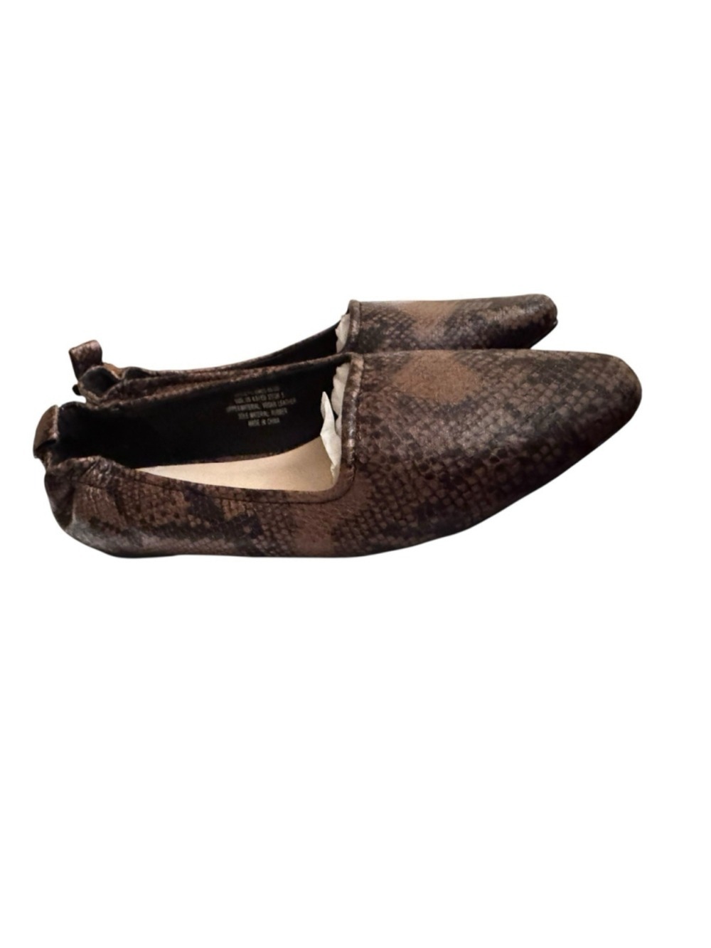 French Connection Emee Snake-Embossed Flats